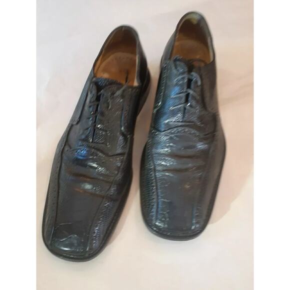 Men’s Belvedere Studio Genuine OSTRICH Dress Black Shoes Sz 10 main image 7